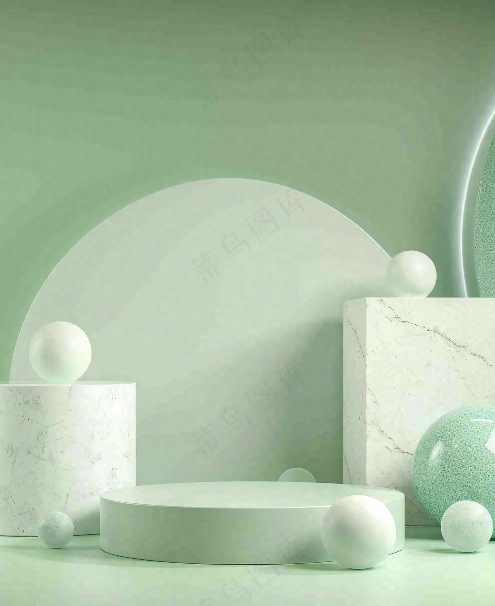 美妆护肤3d展台清新背景