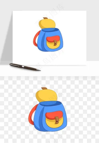 卡通书包背包双肩包png免抠