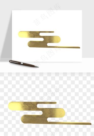 国潮线条祥云装饰png免抠