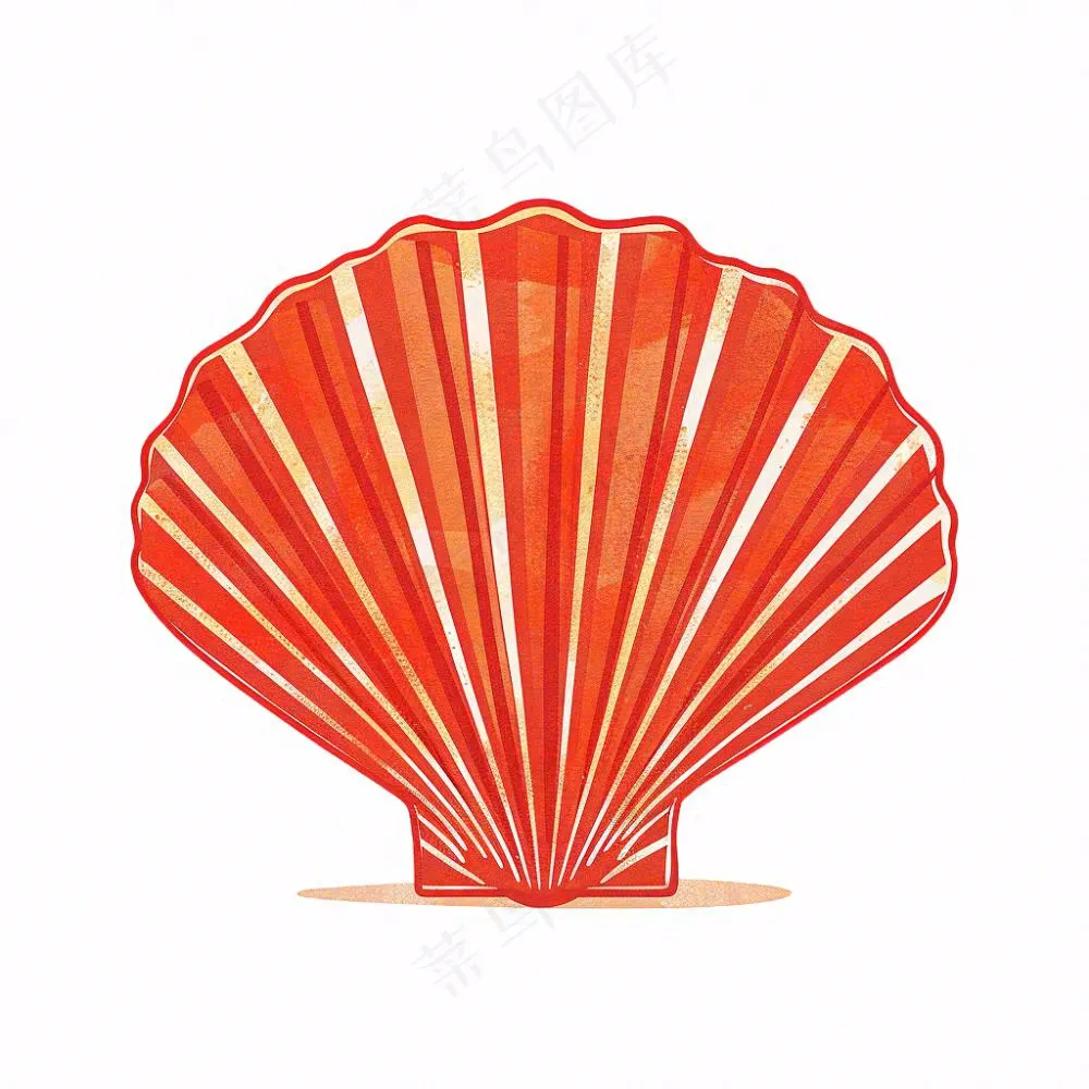 海洋扇贝贝壳卡通插画免抠