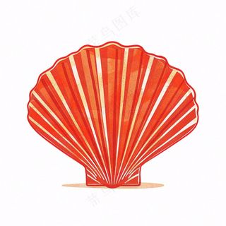 海洋扇贝贝壳卡通插画免抠
