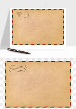 明信片信封邮票矢量