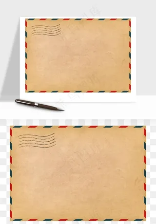 明信片信封邮票矢量