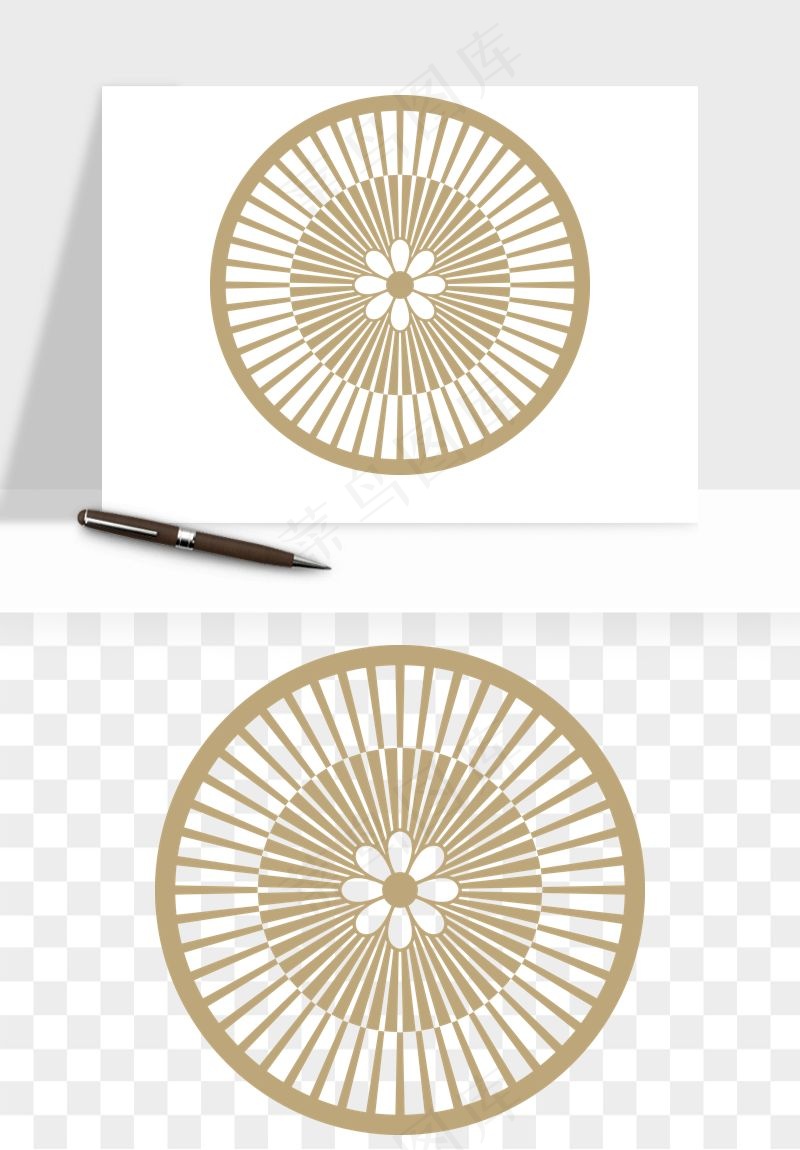 中式镂空古典图案png免抠