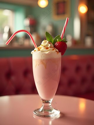草莓冰沙奶昔