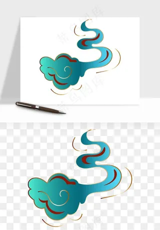 国潮敦煌云纹祥云云彩png免抠