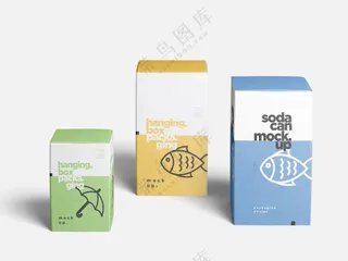 07方形纸盒样机包装盒子产品盒盲盒周边