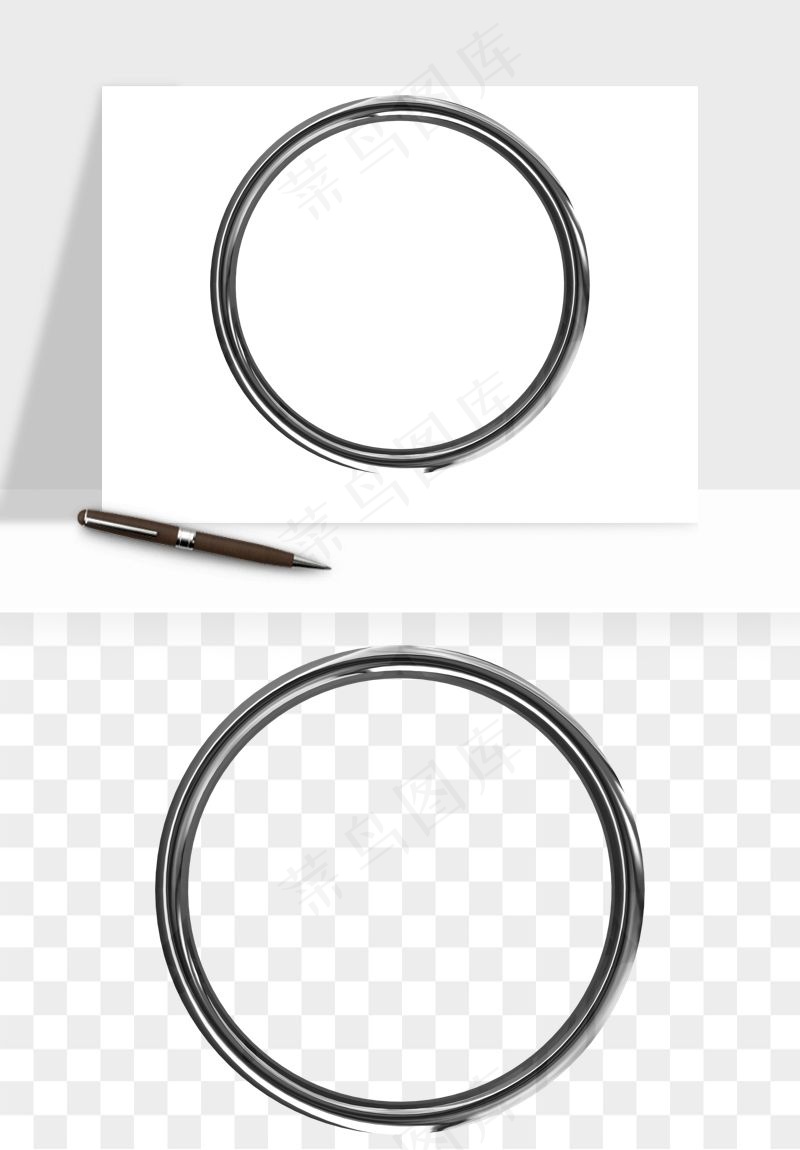 立体潮流金属质感小装饰png免抠