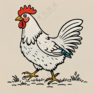 卡通公鸡图