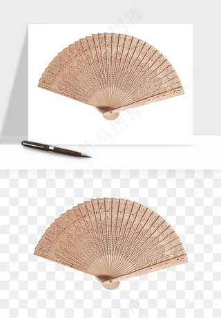 古风扇子元素png免抠
