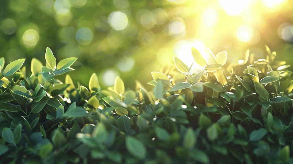 阳光下的植物绿叶立春春分摄影图