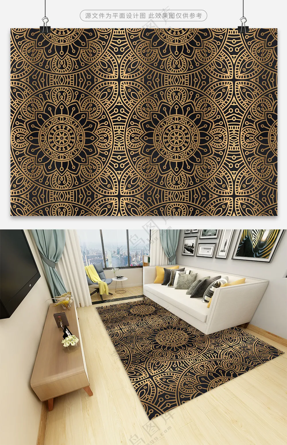 创新复古欧式印花地毯