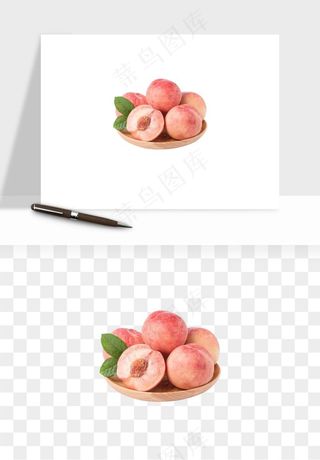 桃子油桃黄桃水果png免抠