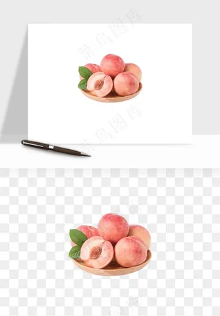 桃子油桃黄桃水果png免抠