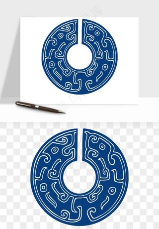 青花瓷花纹花卉图案png免抠