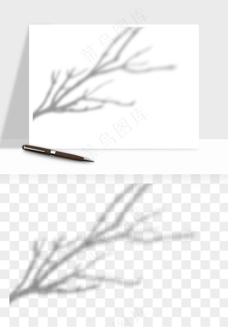 阴影植物窗户投影免抠元素
