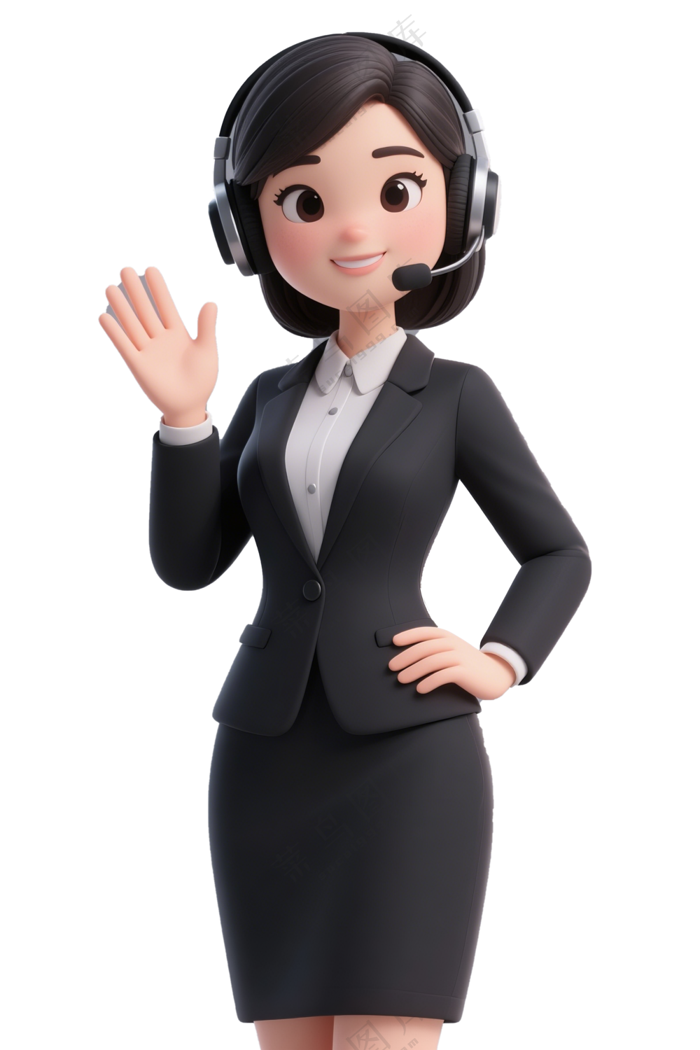 女性客服 卡通3D风格