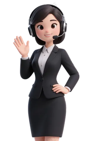 女性客服 卡通3D风格