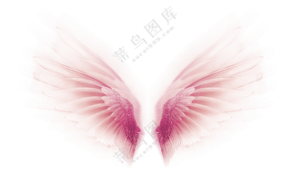 粉红色的浪漫梦幻翅膀免抠图片素材