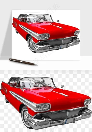 复古汽车交通工具png免抠