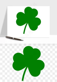 手绘四叶草幸运植物png免抠