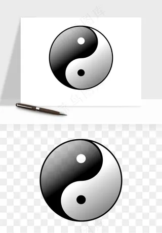 八卦太极阴阳风水png免抠