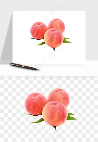 桃子油桃黄桃水果png免抠