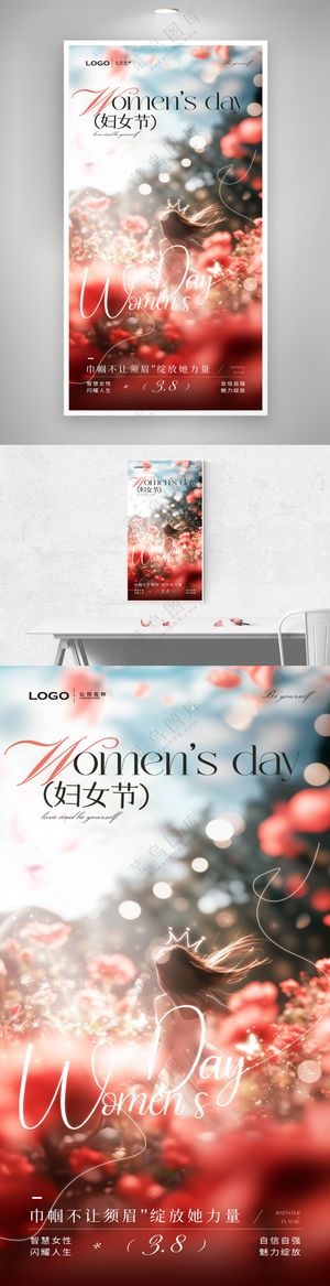 三八妇女节唯美梦幻海报