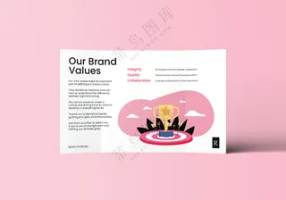 粉色四折页样机产品手册说明书PSD模板-2