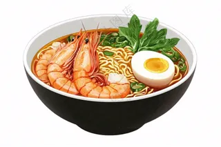 海鲜面插画免抠