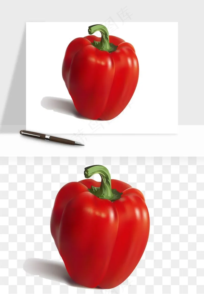 青圆椒蔬菜png免抠