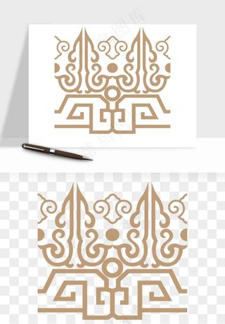 中式边框花纹图案png免抠