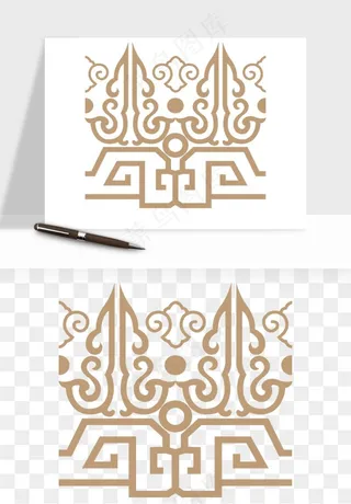 中式边框花纹图案png免抠