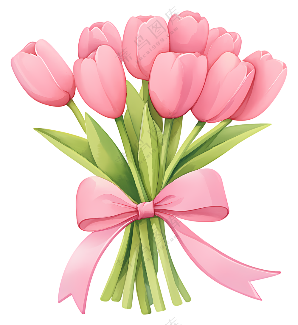 粉色郁金香花束