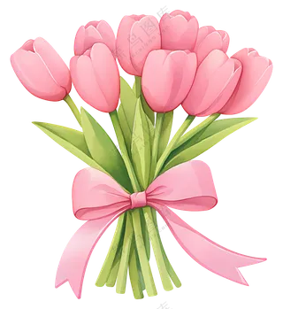 粉色郁金香花束