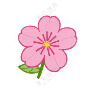 桃花红色春分免扣图