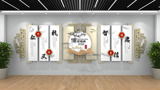 校园文化墙校园文化围挡展板模板