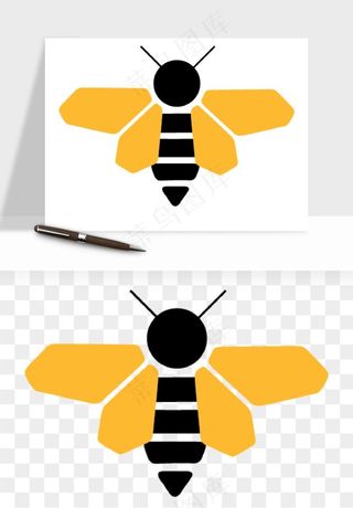 卡通蜜蜂采蜜png免抠