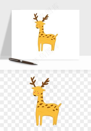手绘梅花鹿小鹿麋鹿png免抠
