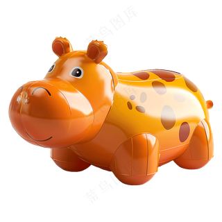 免抠卡通3d河马气球