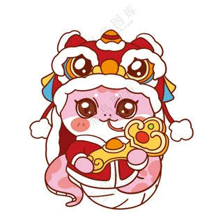 蛇年IP形象插画2025新春贺岁吉祥物蛇宝宝PSD分层图-04