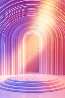 彩虹色拱门背景舞台 彩虹色拱门背景舞台
