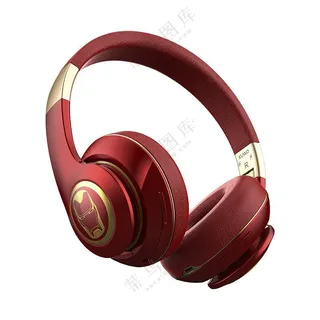 中国红舒适头戴式耳机样机