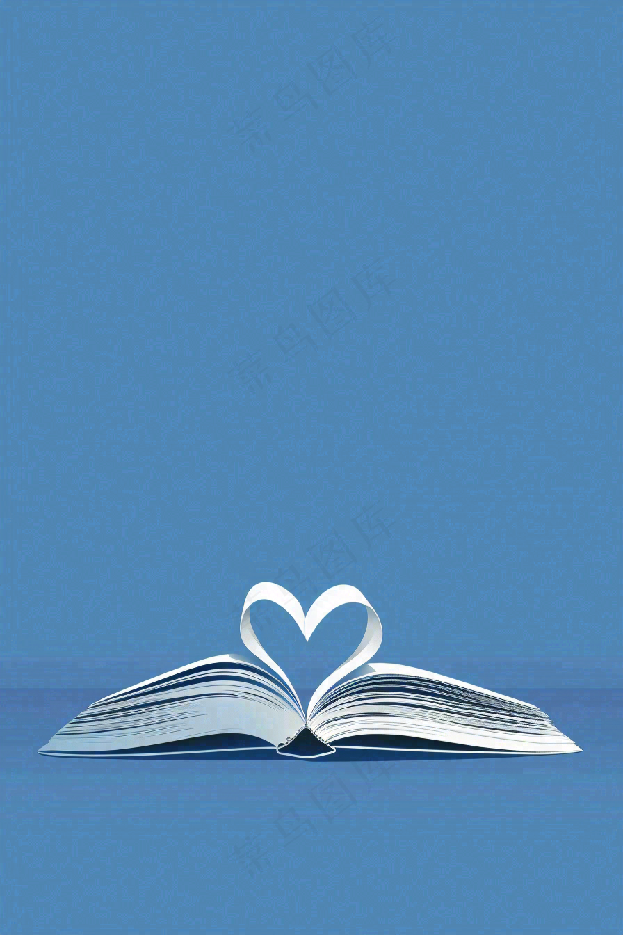 翻开的书本知识海洋阅读教师节蓝色背景