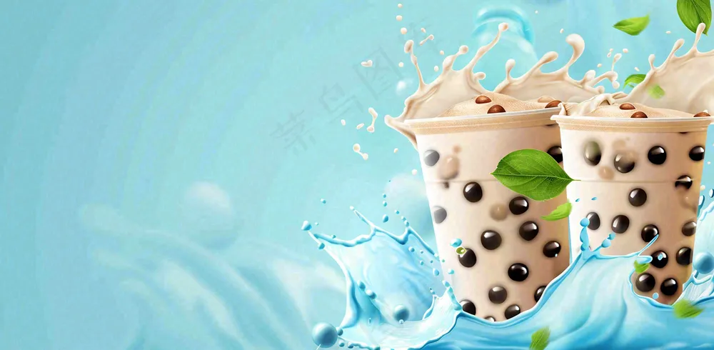 夏日饮品饮料清凉背景