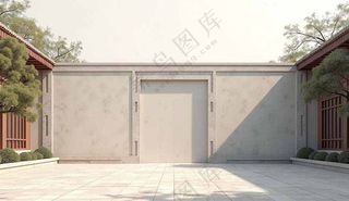 中式庭院背景墙   中国风