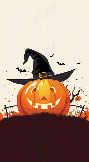 万圣节南瓜灯捣蛋恐怖背景