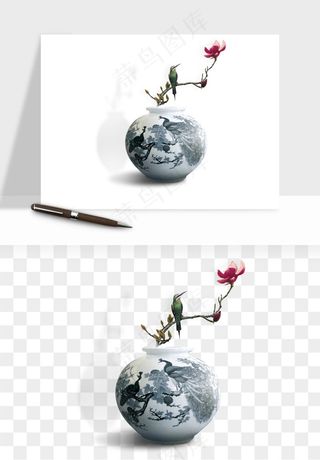 花瓶摆件花艺png免抠图