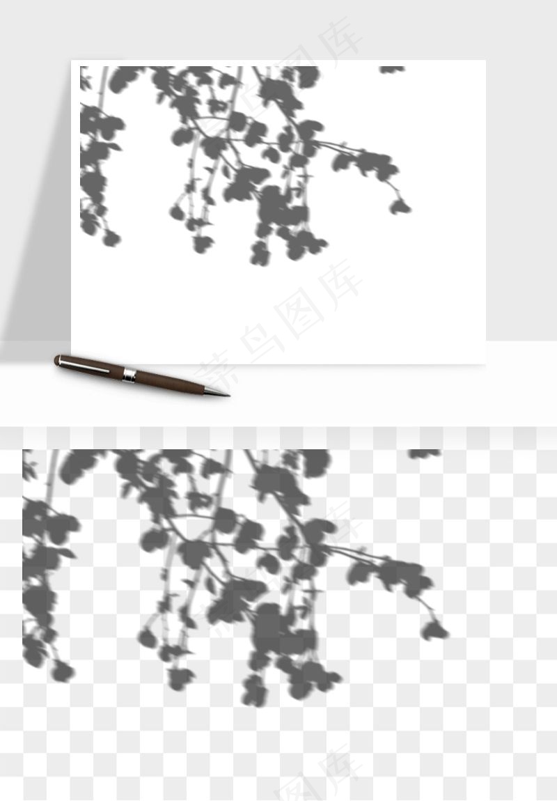 阴影植物窗户投影免抠元素