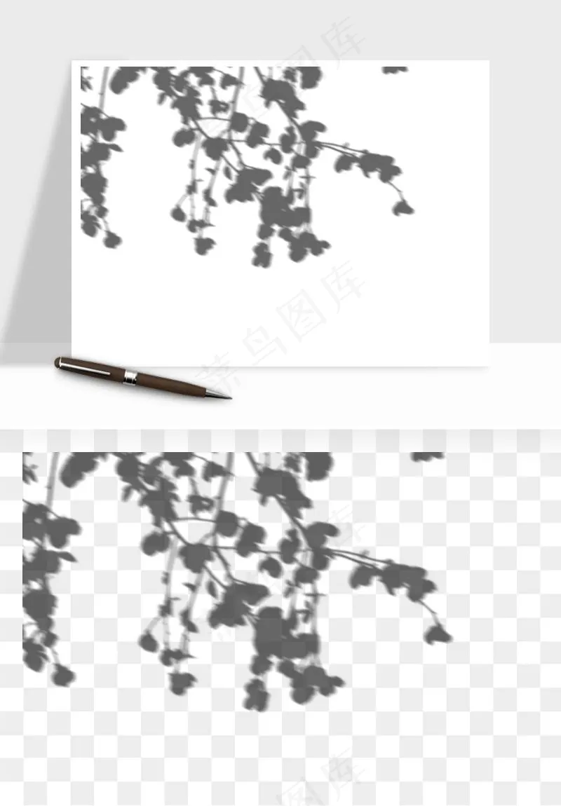 阴影植物窗户投影免抠元素